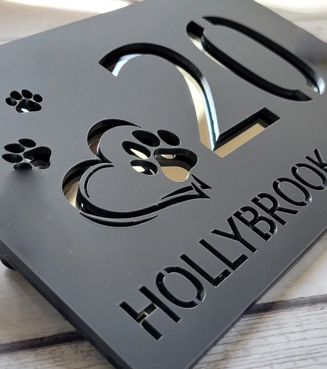Personalized Door Number Sign Double Layered Acrylic Custom House Plate Modern Home Office Address Pet Pattern Sign 240821