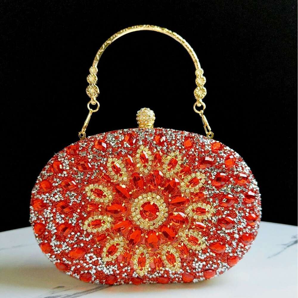 2025S Fashion Designer New Water Suower Full Dia Goose Egg Small Handheld Diagonal Cross Women S Dress Qipao Banquet Bag