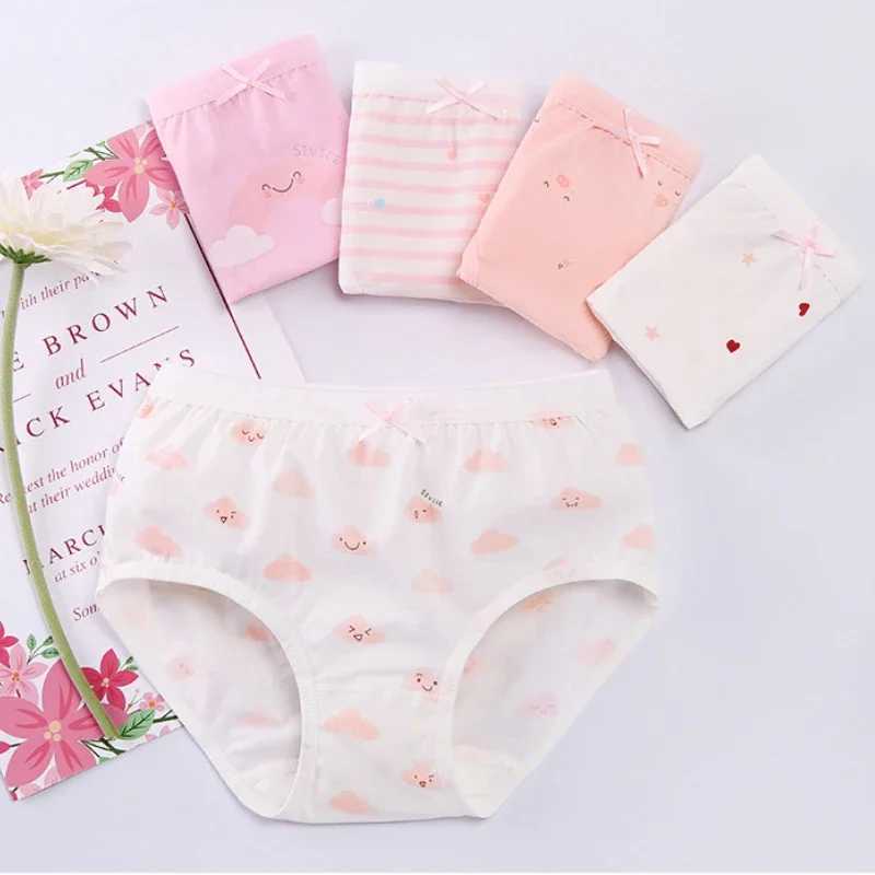 4PCS Girl Antibacterial Panties Summer 3-8Y Young Children Cotton Underwears Soft Kids Thin Breathable Briefs Baby Cute Knickers Y240821