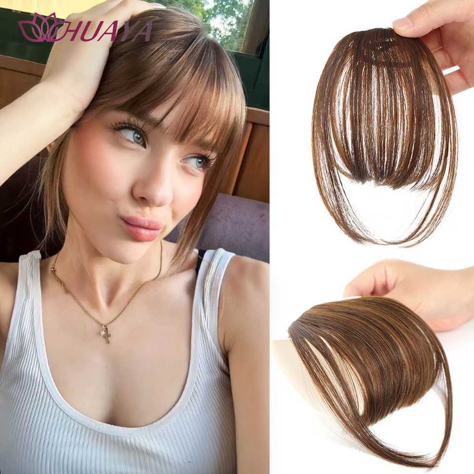 Synthetic Gas Extended Front Edge Clip Style Air Bangs Fiber Optic Hair Accessories Invisible Natural W240817