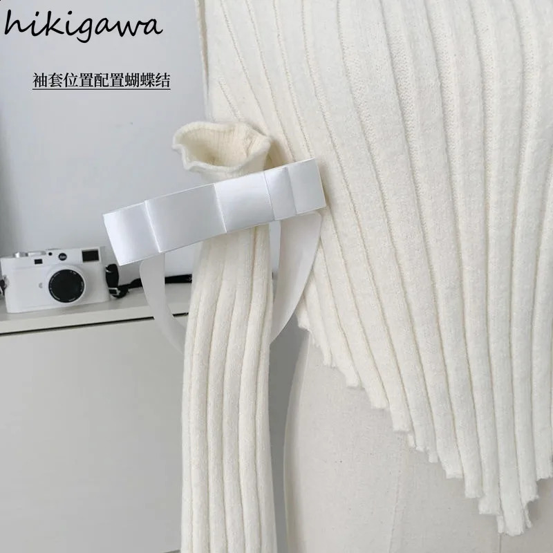 Trimmed sweater womens dress turtle collar tuned sexy skydiving fashionable irregular knitted floral sweetheart Y2k top women 240821