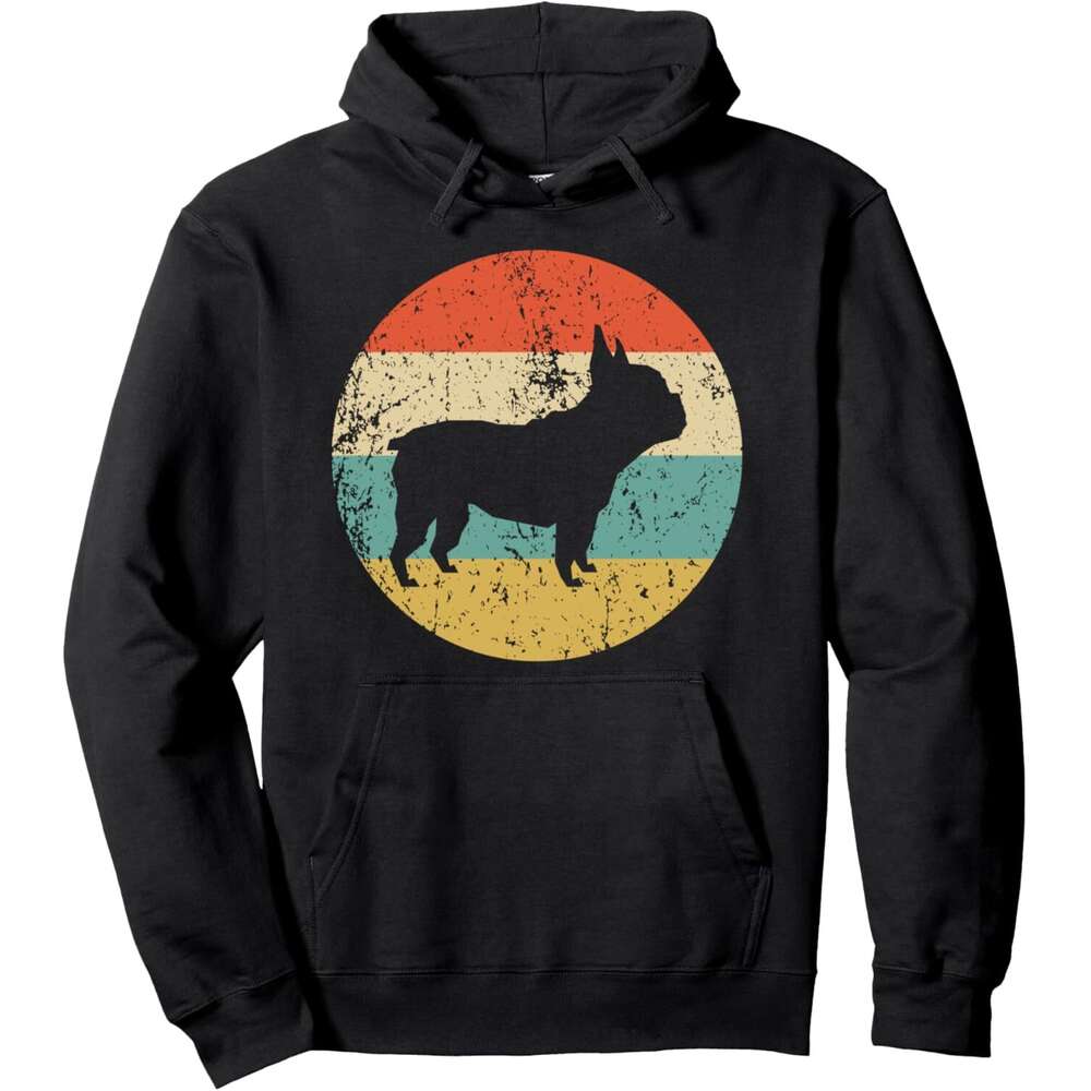 Hoodie for Mens Womens Retro French Bulldog Dog Pullover Hoodie Graphic Hoodies Sweatshirt Pullover Long Sleeve