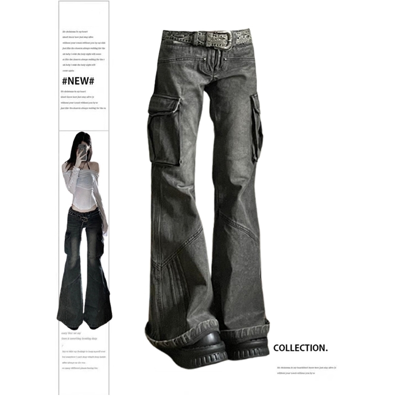 Women Baggy Cargo Jeans Vintage Y2k 90s Aesthetic Oversize Denim Trousers 2000s Harajuku High Waist Cowboy Pants Trashy Clothes Z260313