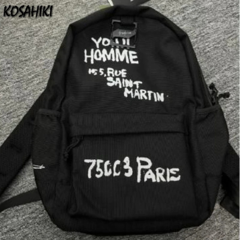 Women Y2k Aesthetic Letter Print Schoolbag Streetwear All Match Fashion Simple Backpack Vintage Casual Trendy Backpacks 240820