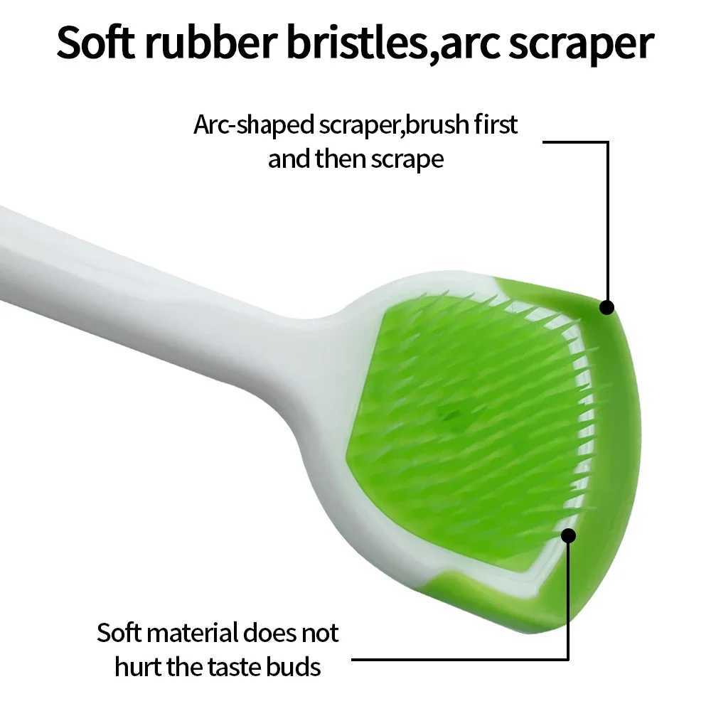 50Pcs Silicone Tongue Scraper Brush Reusable Tongue Cleaners Adult Kids Portable Tongue Cleaning Tools Fresh Breath Oral Hygiene Y240821
