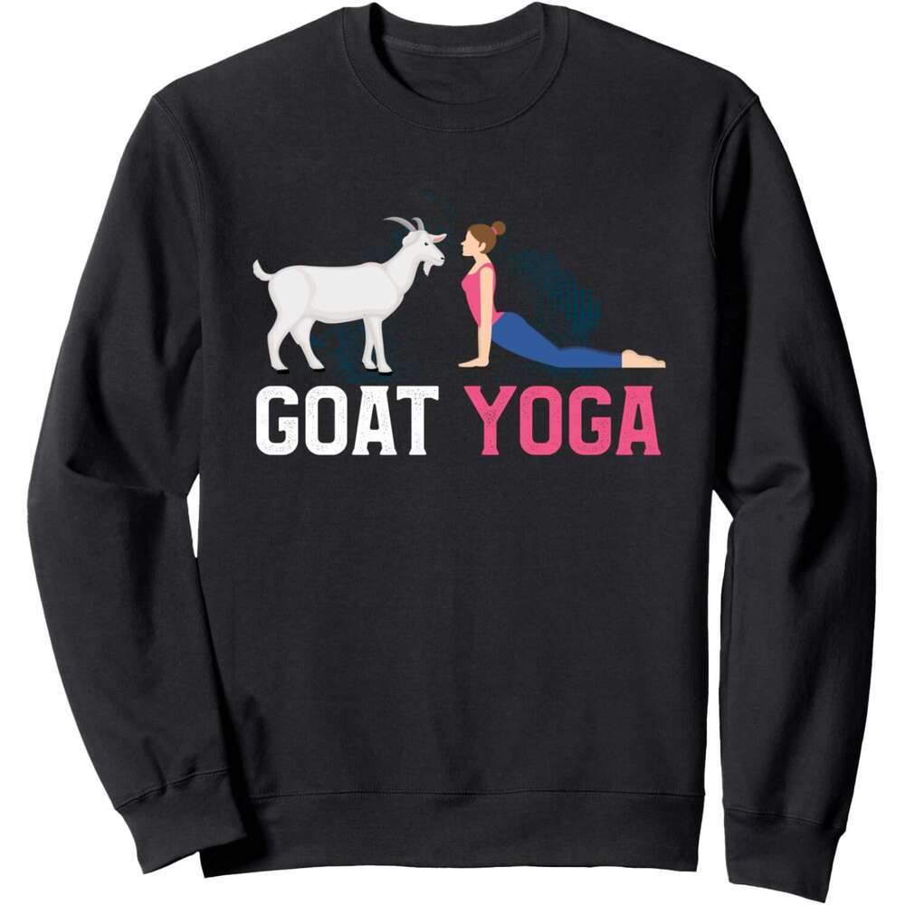 Long Sleeve Shirts for Men sweatshirt Funny Woman Yoga Favorite Animal Goat Farmer Yogi Pose Sweatshirt T shirt Tee Streetwear Casual tops clothes