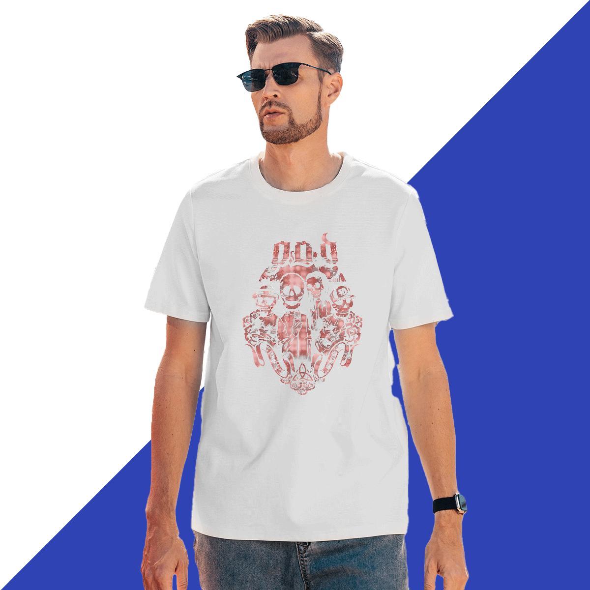 Wholesale Mens Tshirts 230g Cotton Spring Summer skull O Neck Short Sleeves Mens T Shirts Loose Fit Custom Anime Wear