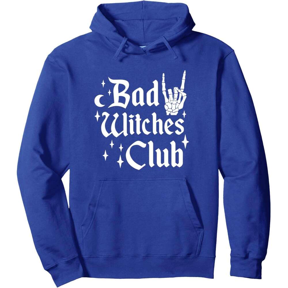 Hoodie for Mens Womens Bad Witches Club Funny Witchy Halloween Costume Girls Wiccan Pullover Hoodie Graphic Hoodies Sweatshirt Pullover Long Sleeve