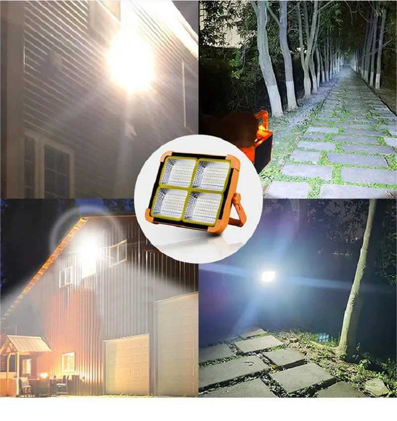 Newest Rechargeable Solar Flood Light Portable LED Fishing Tent Light Solar Emergency Night Market Light Outdoor Camping Lantren Y240820