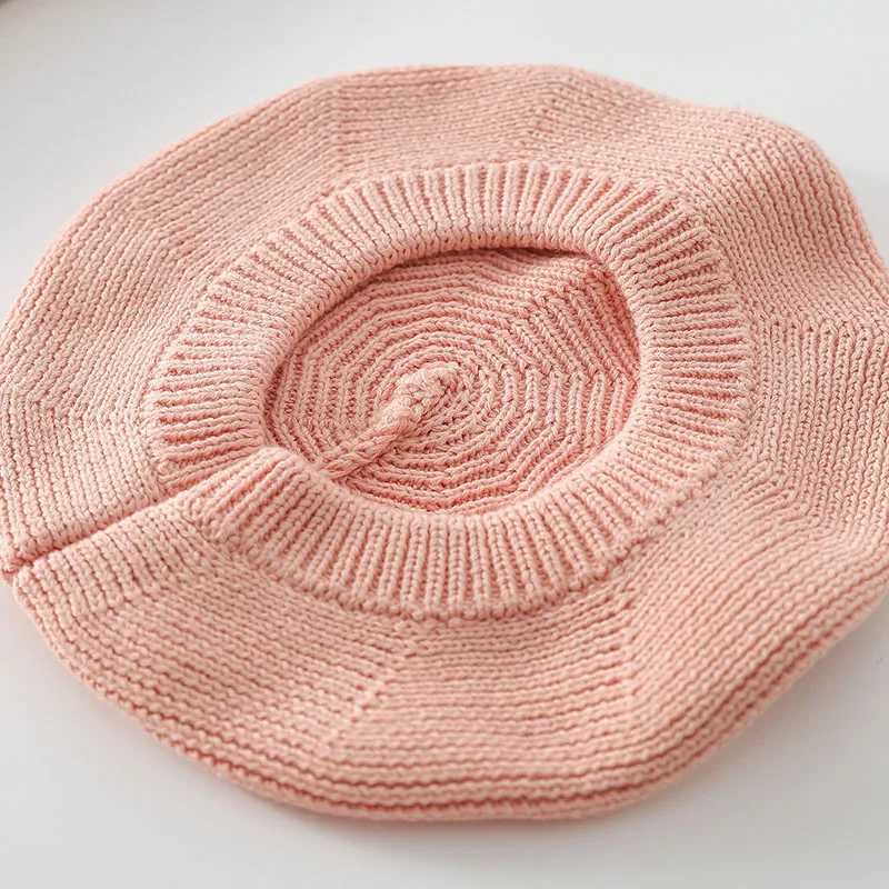 MILANCEL New Baby Knitting Berets Cotton Kids Cap Solid Newbron Korean Girls Hat M240821