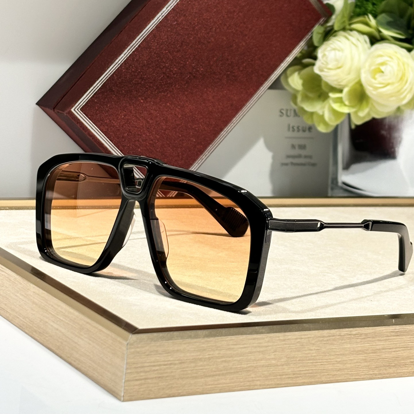 SAVOY Fashion Sunglasses For Men Women Summer Rectangle Super Designer Stylish High Street Style Anti-Ultraviolet UV400 Plate Acetate Full Frame Glasses Random Box