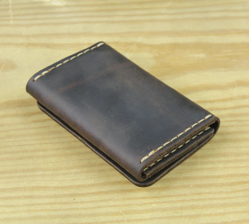 Handmade genuine pickup truck wallet leather card holder mens small credit ID womens business box MC412 240820