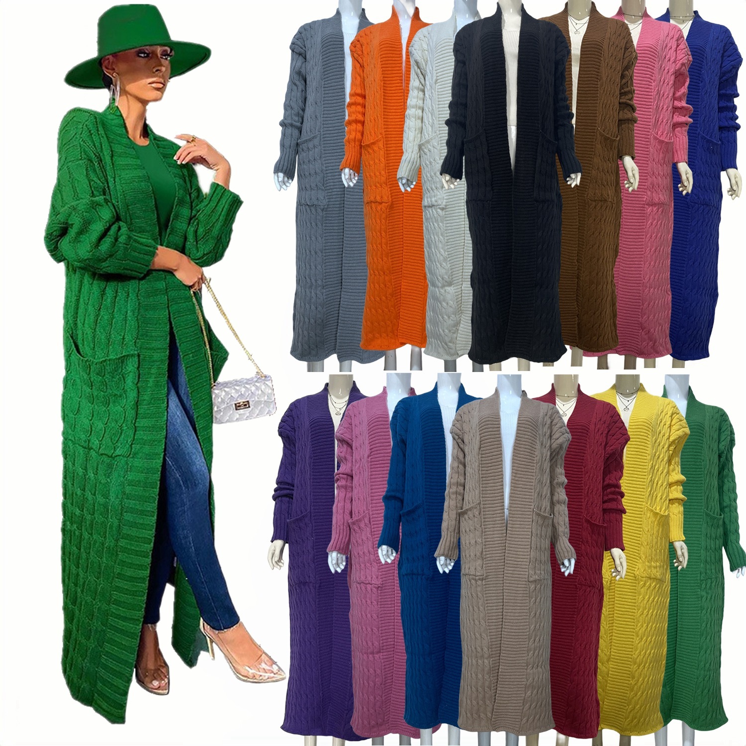 2024 Autumn/Winter New Women's Casual Long Sleeve Large Size Sweater Jacket