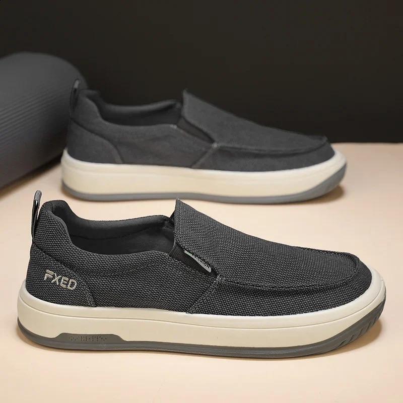 2024 Summer Mens Breathable Casual Canvas Shoes Comfortable Slippers Soft Penny Mens Lightweight Driving Boats 240821