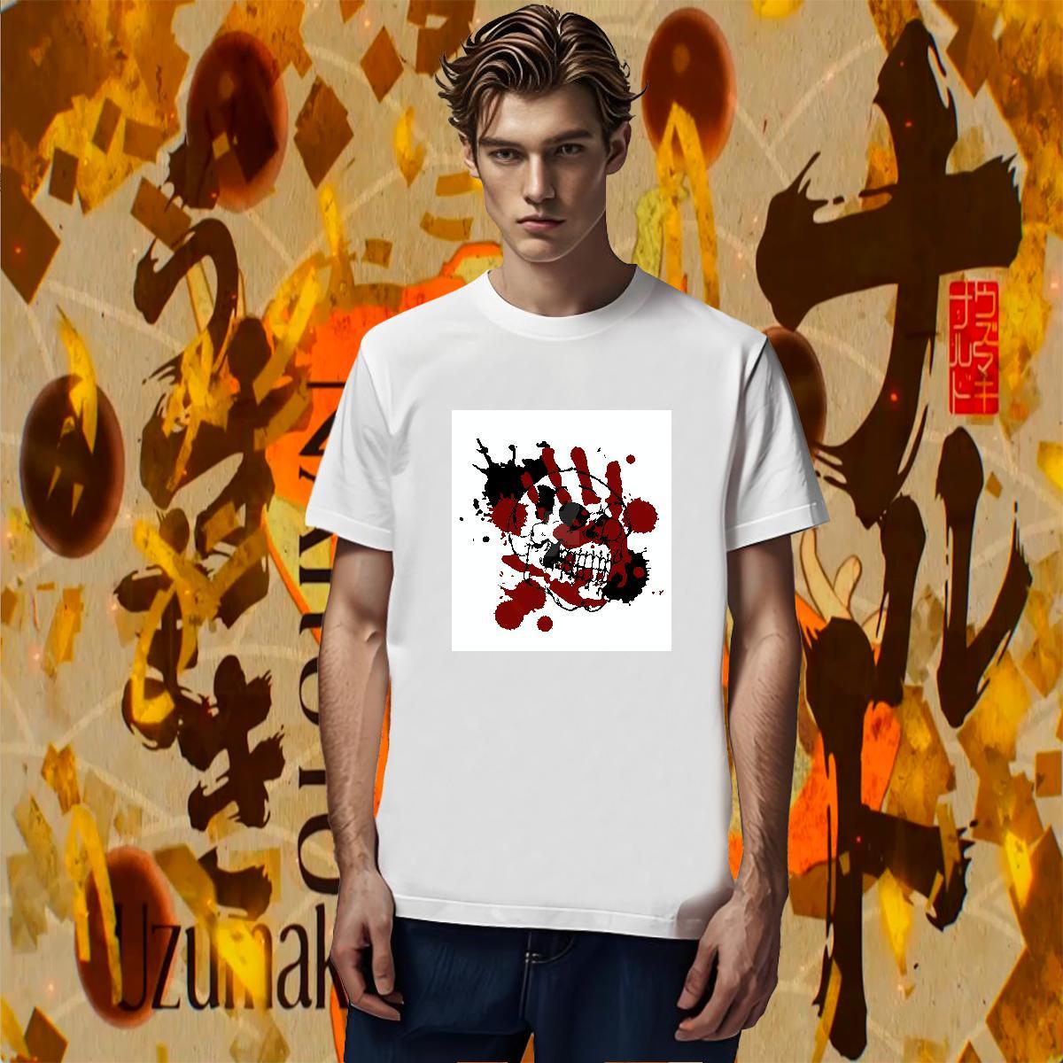 DIY scary Men Tshirts 230g Cotton T-Shirts Custom Printed Home Outdoor O-Neck Short Sleeve Soft Top Tees