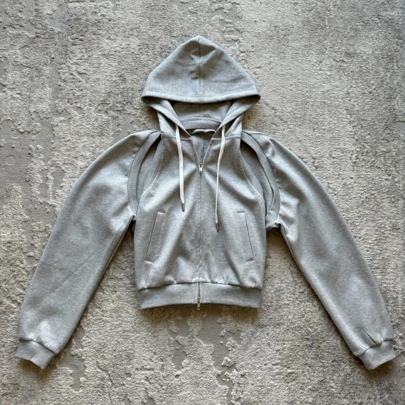 Women's Hoodies Fashionable High Street Loose Casual Sports Sense Clothes Jacket 2024 Fall Two Wear Removable Zipper Hoodie Women