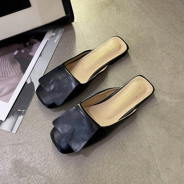 Ddmysports Design Sense Niche Flat French Semi Trailers External M Ller Slippers Women S Shoes Spring Summer OUTDOOR