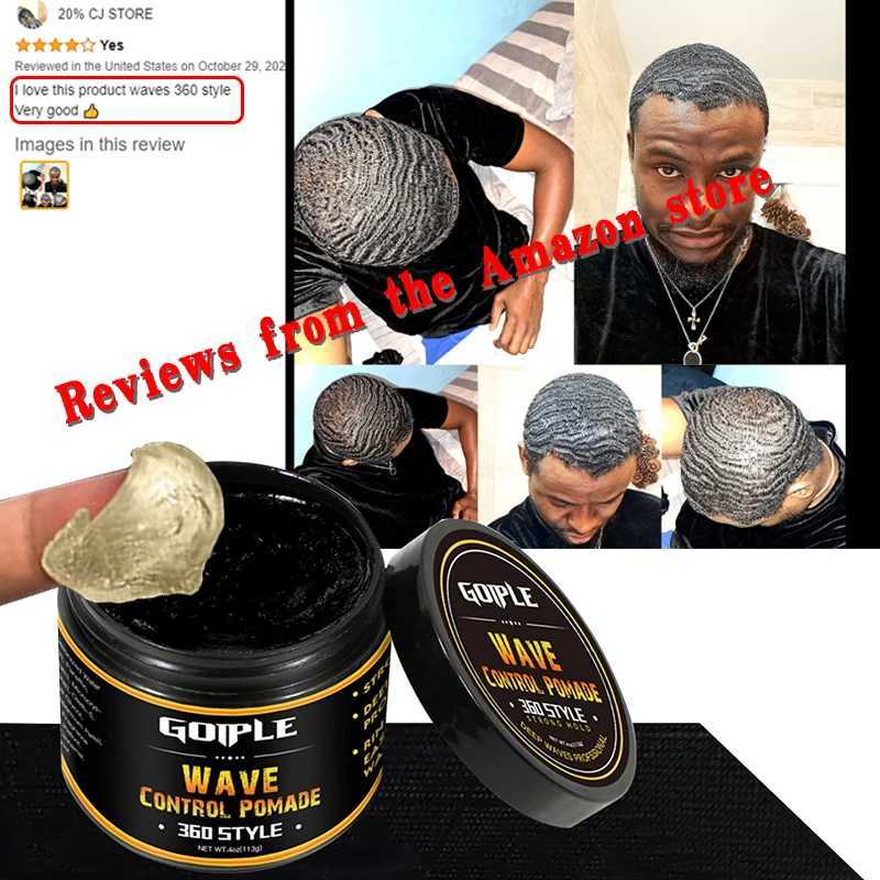 360 Style Wave Control Pomade gel Powerful Keep Moving Wave Hair Cream Mens Wax Wave Clay Silk Durable Wave Hat Set W240820
