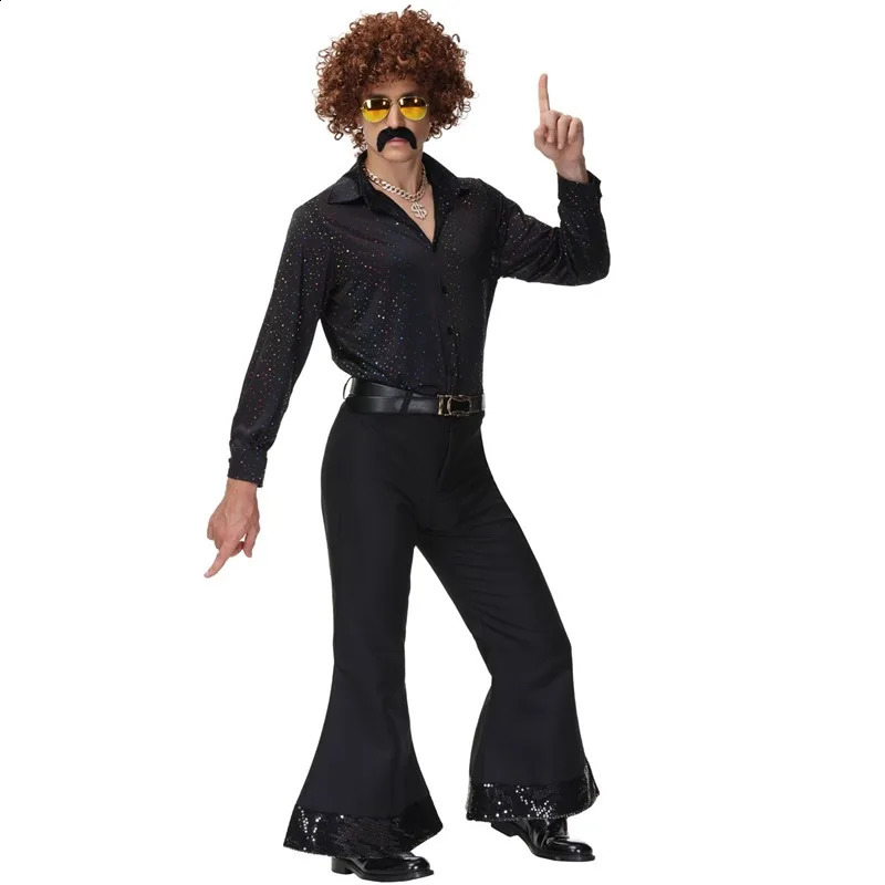 Music Festival Adult Peace Love 60s 70s Hippies Bell Pants Couple Role Playing Set Halloween Carnival Party Retro Hippies Disco Fancy C 240821