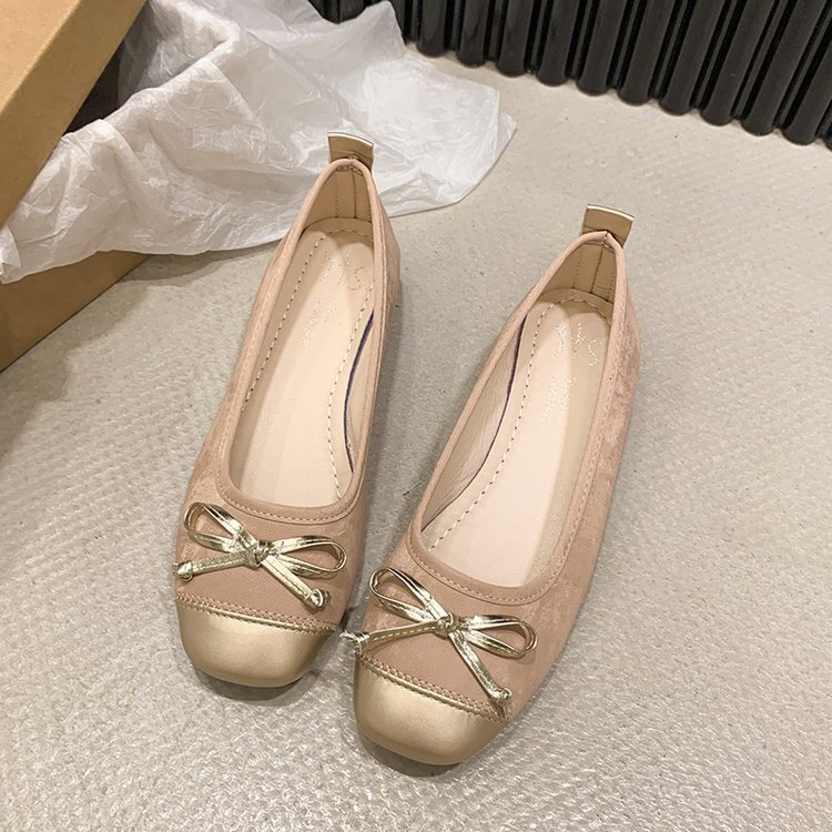 Ddmysports French Bow Flat With Soft Soles Single Kick Grandma Spring And Summer Styles Bean Mom S Women Shoes Scoop OUTDOOR