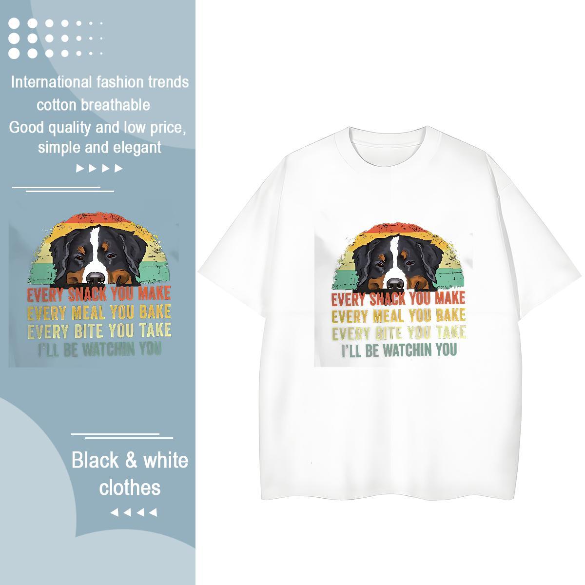 Designer Womens T Shirts O Neck Short Sleeves 100% Cotton 230g Unisex Tshirts Cartoon Floral Printing dog Casual Lady Tee Shirt
