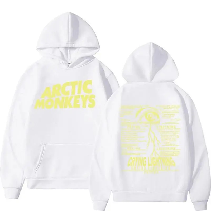 Rock Arctic Monkey Weeping Lightning Hoodie Mens Harajuku Hip Hop Punk Gothic Sportswear Casual Printed Cotton 240820