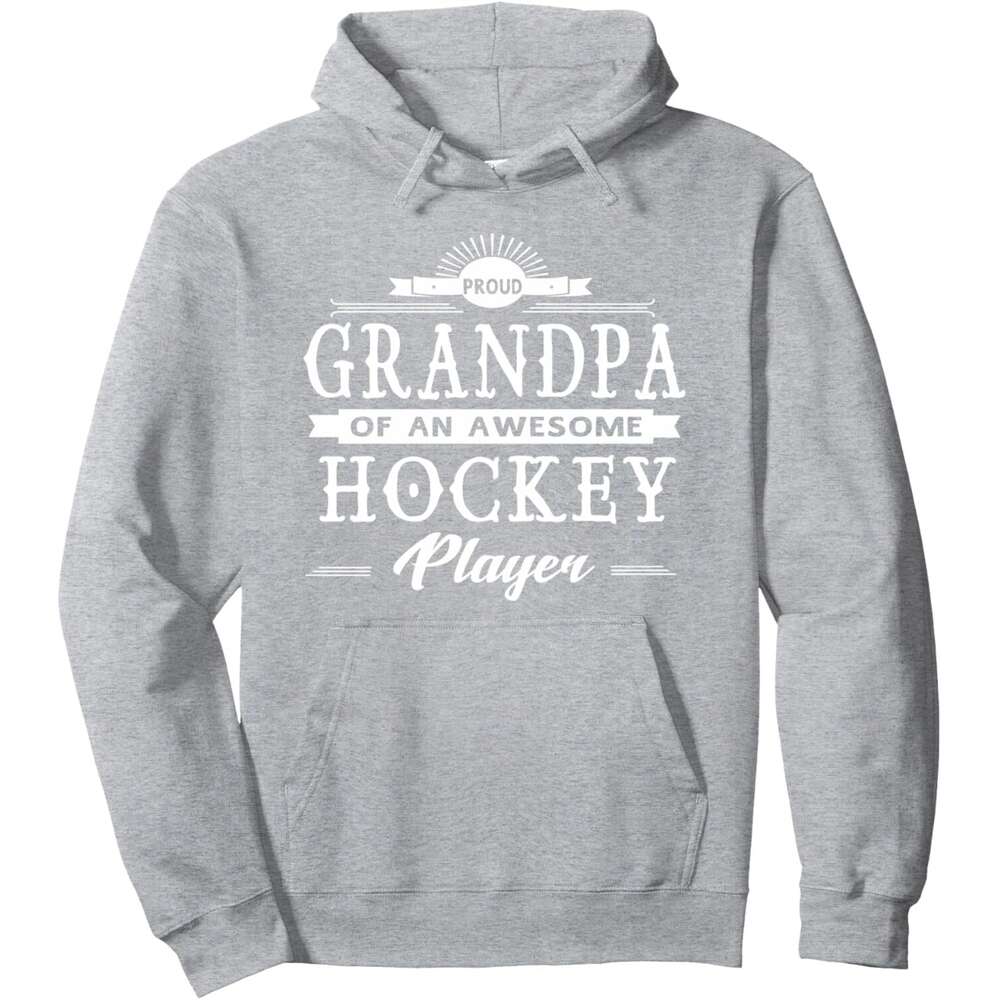 Hoodie for Mens Womens sweatshirt Proud Grandpa OF an Awesome Hockey Player Hoodie Graphic Hoodies Pullover Long Sleeve