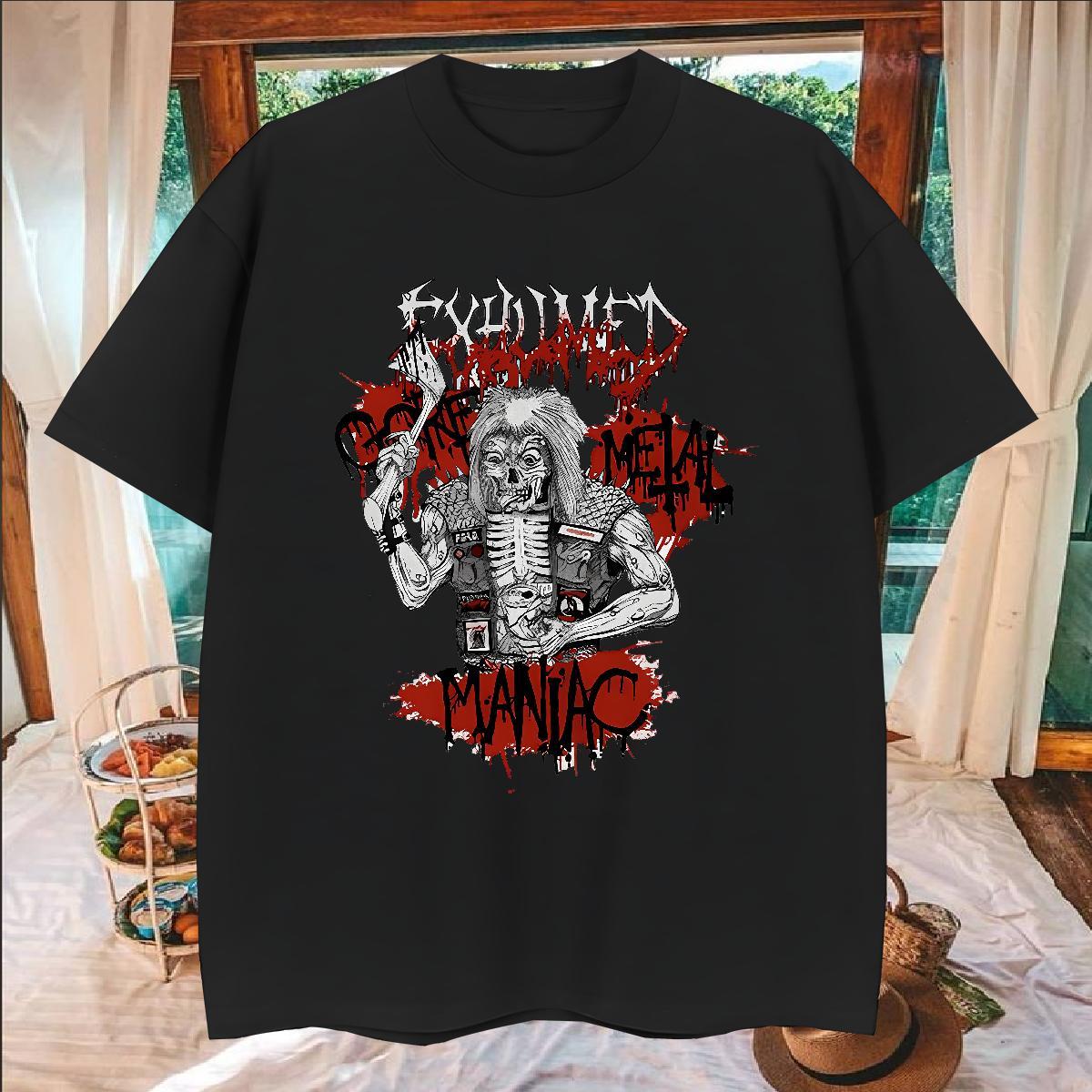 Classic Casual skull Men Tees 230g 100% Cotton T-Shirts for Men DIY Printed Street Casual Breathable Short Sleeve High Quality Tops Tees