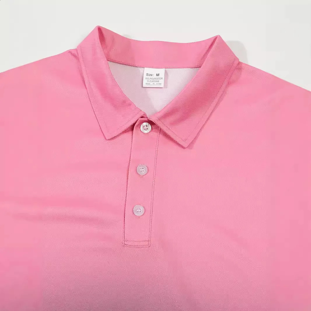Spring and Autumn Mens Casual Sports T-shirt European and American Summer Collar 3D Gradient Short Sleeve Mens Polo Shirt 240821