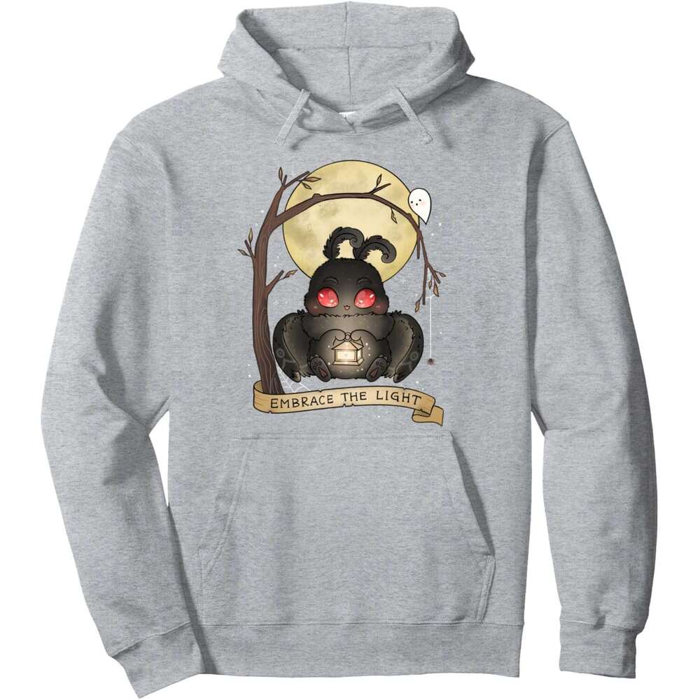 Hoodie For Mens Womens Embrace The Light Mothman Spooky Cute Cryptid Goth Halloween Pullover Graphic Hoodies Sweatshirt Long Sleeve Free shipping