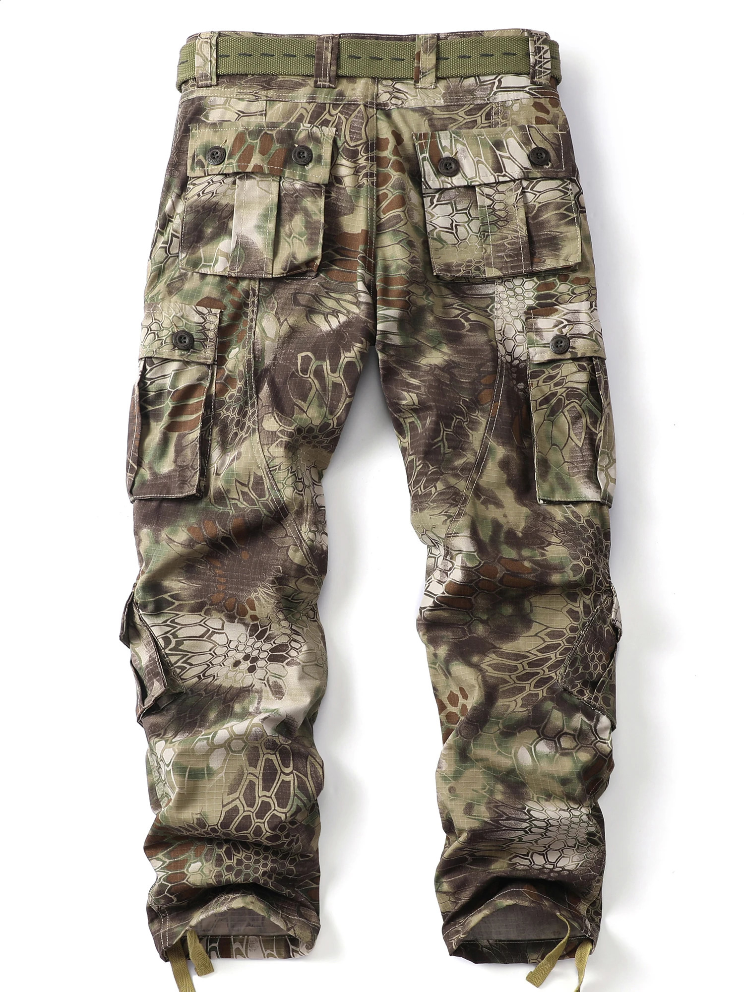 AKARMY mens casual cargo pants military camouflage combat with 8 pockets without belt 240821
