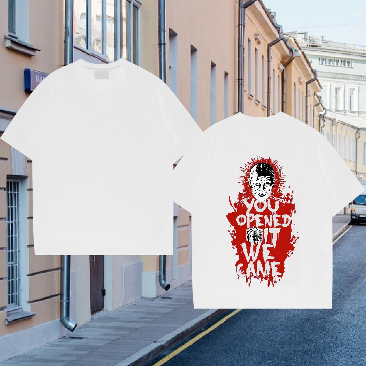 New Arrival Men Tops Tees 230g Cotton Beach skull O-Neck Short Sleeve T Shirts Men Wholesale Custom Printing Top Tees