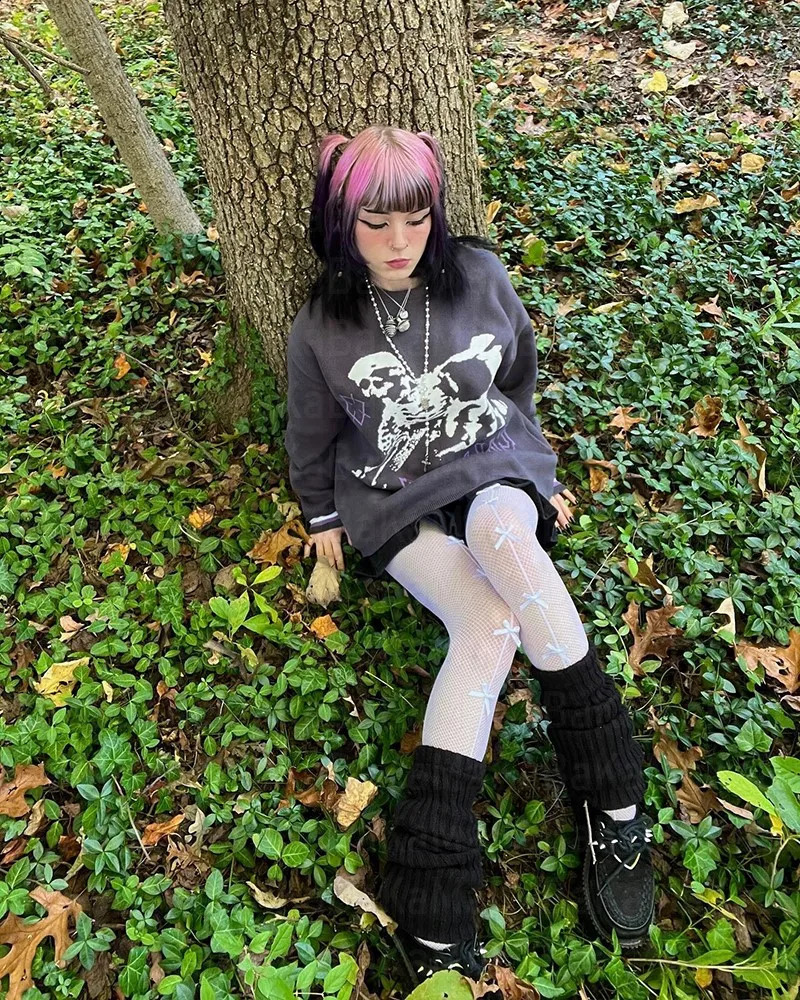 Womens Vintage Knit Sweaters Fall/Winter Pullover Sweater Turtleneck Unisex Y2K Harajuku Oversized Sweater Chic Aesthetics 240821