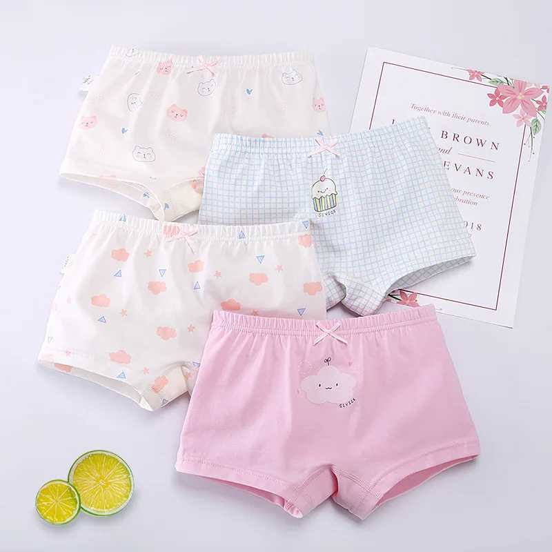 3-8 year old childrens underwear womens pure cotton childrens cartoon boxer Y240821