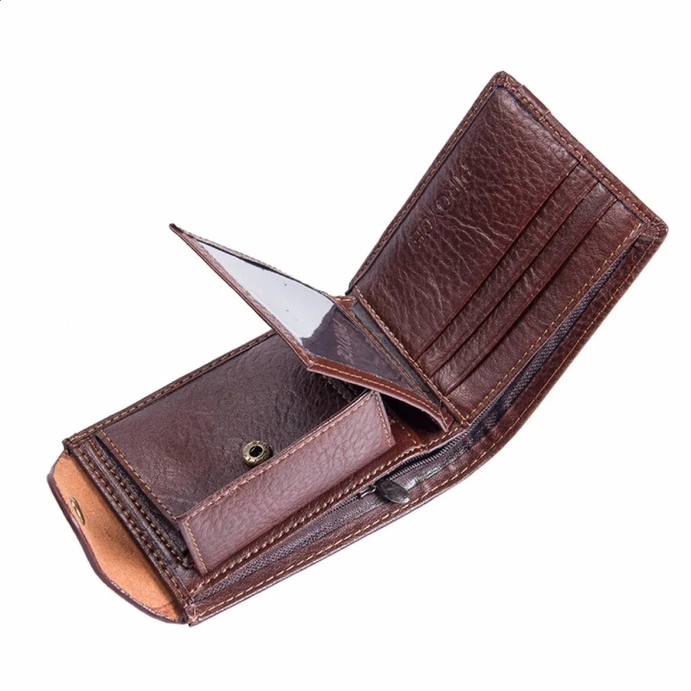 Mens Small Wallet Vintage Multifunction Purse with Coin Pocket Mini Male PU Leather Card Money Bag Billetera Hombre 240820