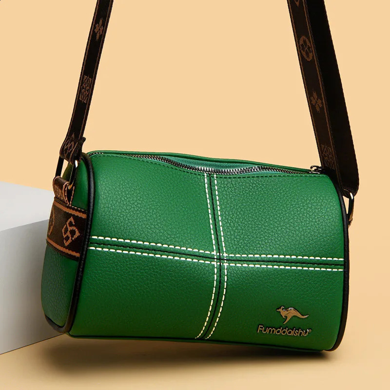 2024 Fashion Women Bag Womens Soft Leather Stitching Embroidery Thread Cross Body Pillow 240821