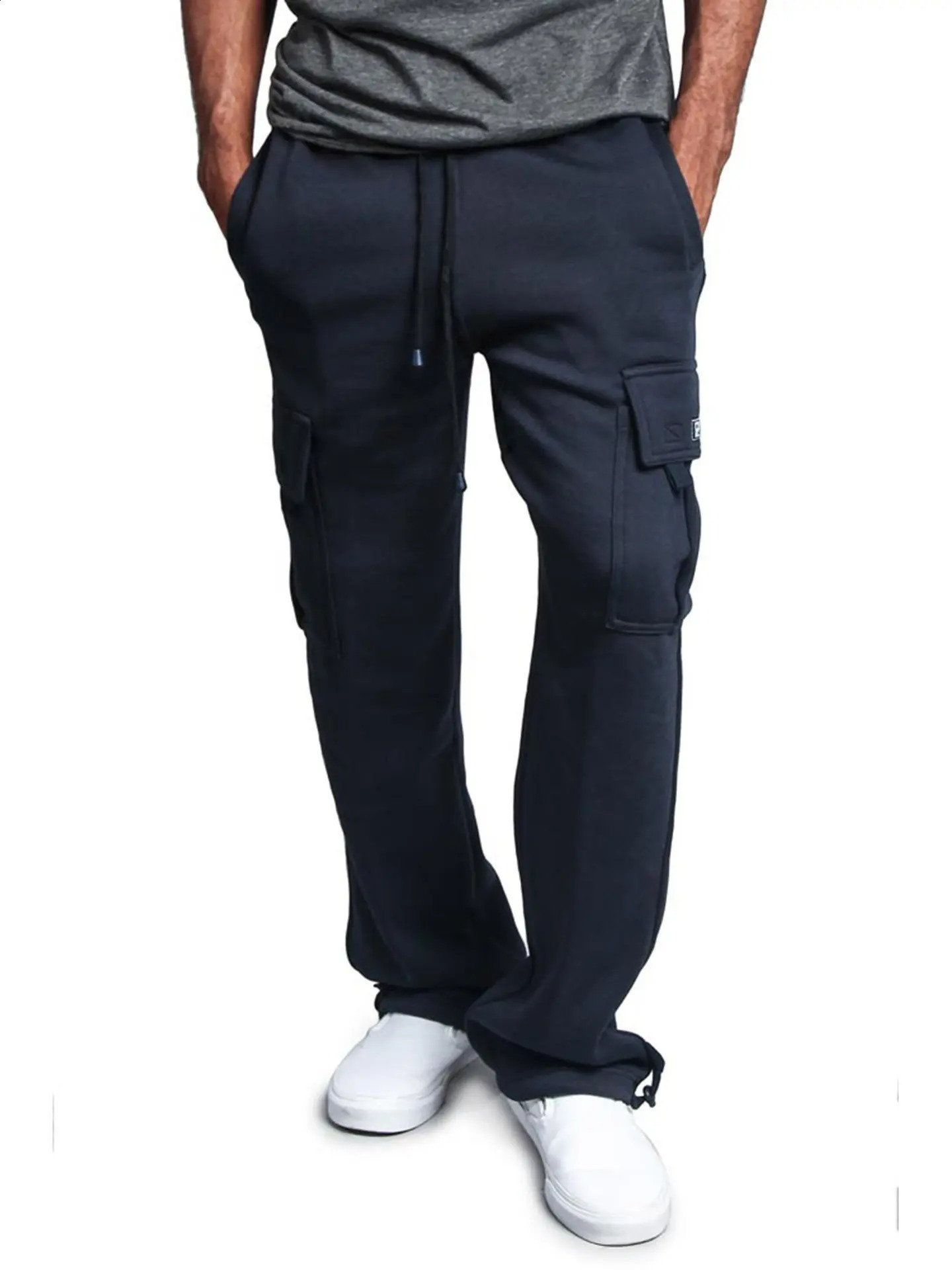 Mens cargo pants mens casual multi pocket military largesized tactical outerwear straight winter 240821