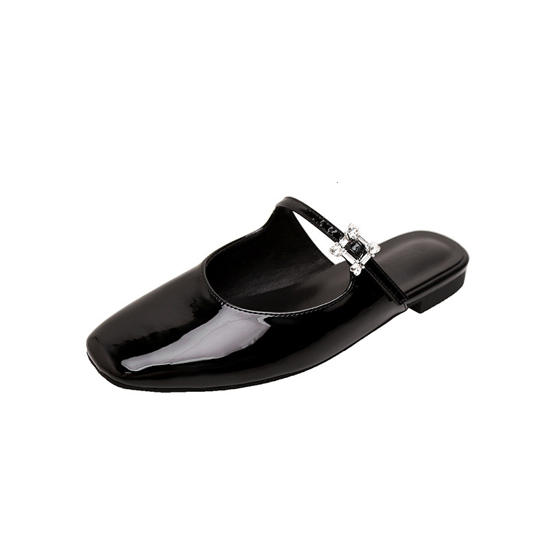Ddmysports Suyin S Summer French Square Diamond Buckle With Low Eel Muller Eaded Alf Slippers For Women Outwear OUTDOOR