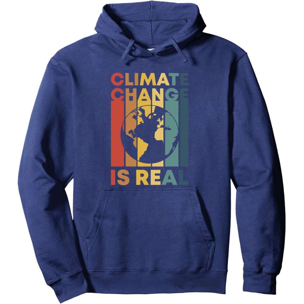 Hoodie for Mens Womens Retro Climate Change Is Real Earth Day Nature Conservancy Pullover Hoodie Graphic Hoodies sweatshirt Pullover Long Sleeve