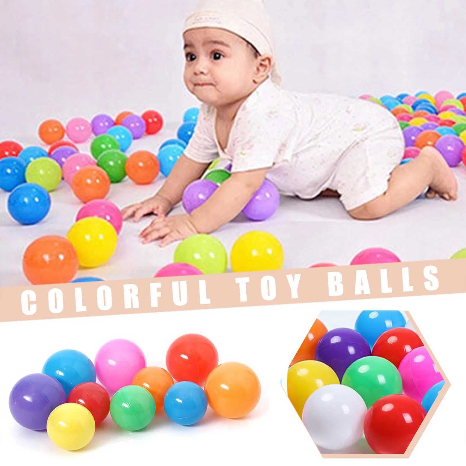 50/100Pcs Eco-Friendly Colorful Ball Pit Soft Plastic Ocean Balls Water Pool Ocean Wave Ball Outdoor Toys For Children Kids BabyY240821