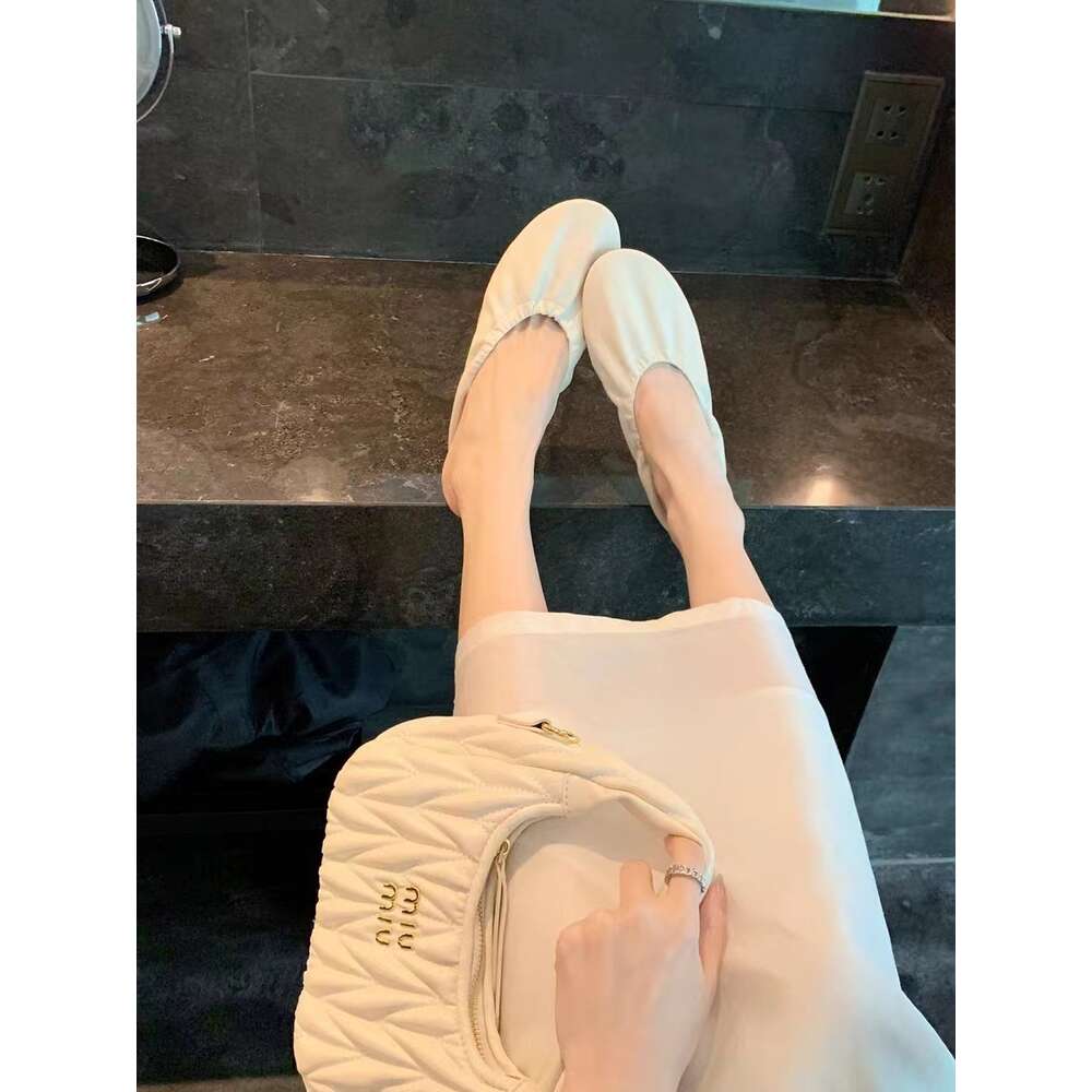 Ddmysports Grape Mom S Same French Lazy Style Round Ead Soft Sole Sheepskin Grandma With One Step Versatile Single Shoes Women Genuine Leather OUTDOOR