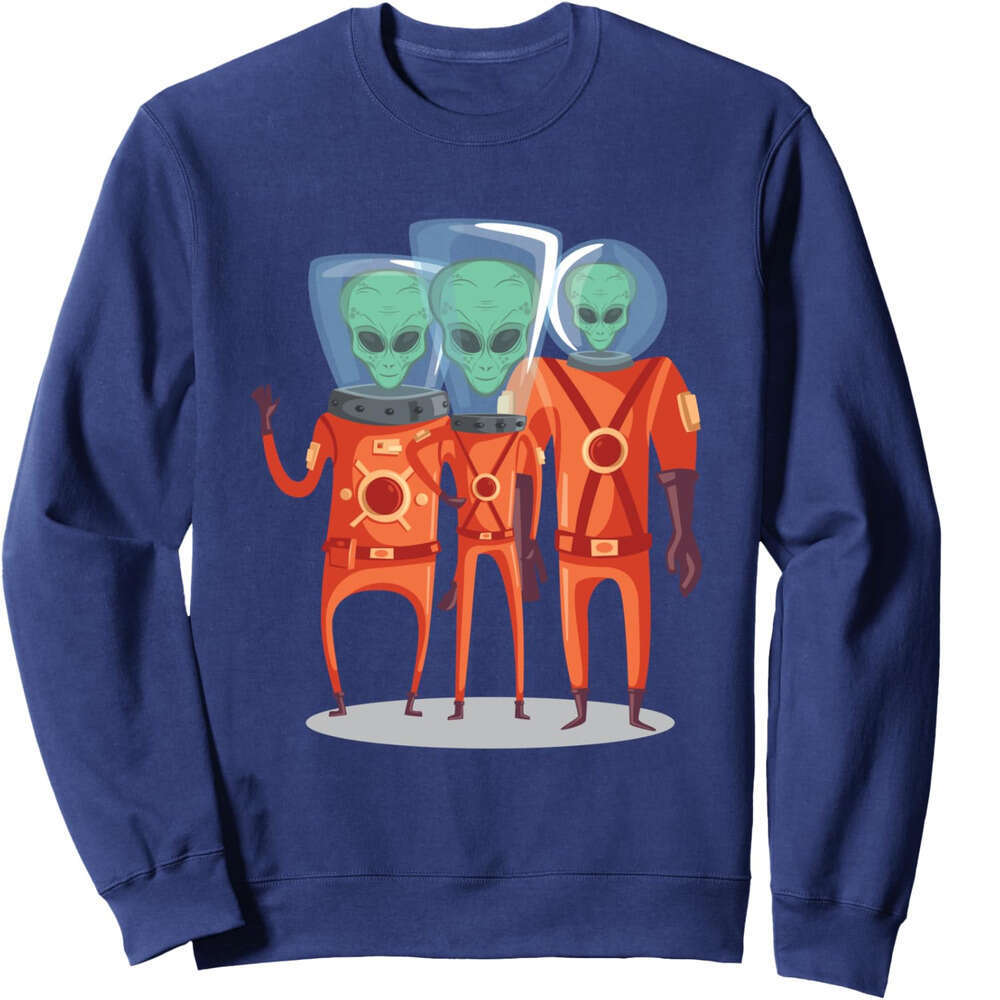 Long Sleeve Shirts for Men sweatshirt Alien Team Of 3 Greeting Funny Geeky Nerdy Gift Sweatshirt T shirt Tee Streetwear Casual tops clothes