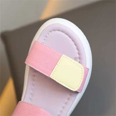 Girls non slip soft sole matching open toe pink sandals new summer girls PU outdoor fashionable sandals size 26-36 W240821