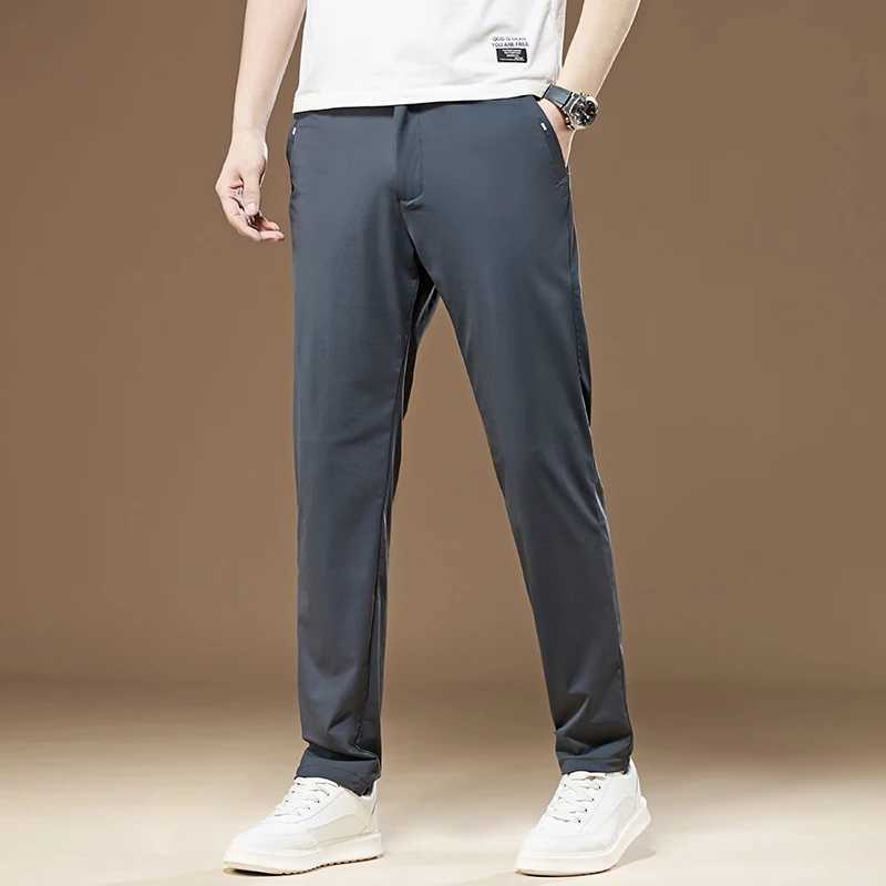 Mens 4-color classic fashion business slim fit straight cotton pure cotton 2023 new Trouser new thin casual pants 36 38W240725