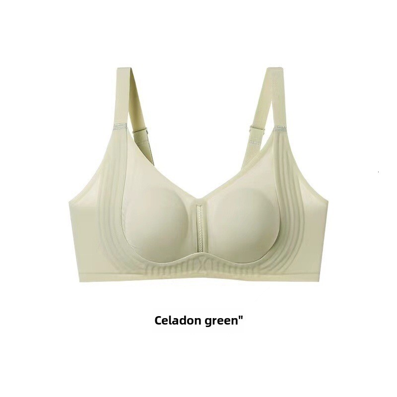 Ultra thin rabbit ear underwear for women in summer, with large chest small chest, steel ring, no trace, and anti sagging bra dongdumaoyi