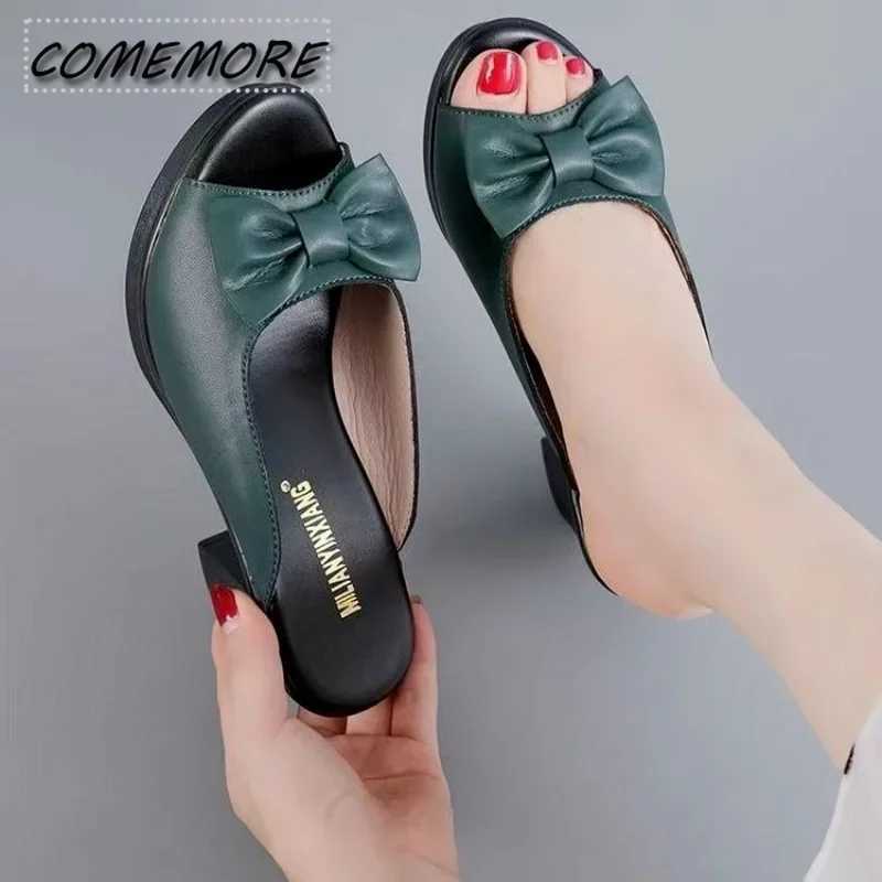 Luxury Womens Shoes Sandals Luxury Woman Summer Comfortable Slippers Butterfly-knot Flip Flops Thick Sole Mules Casual Footwear CL240806