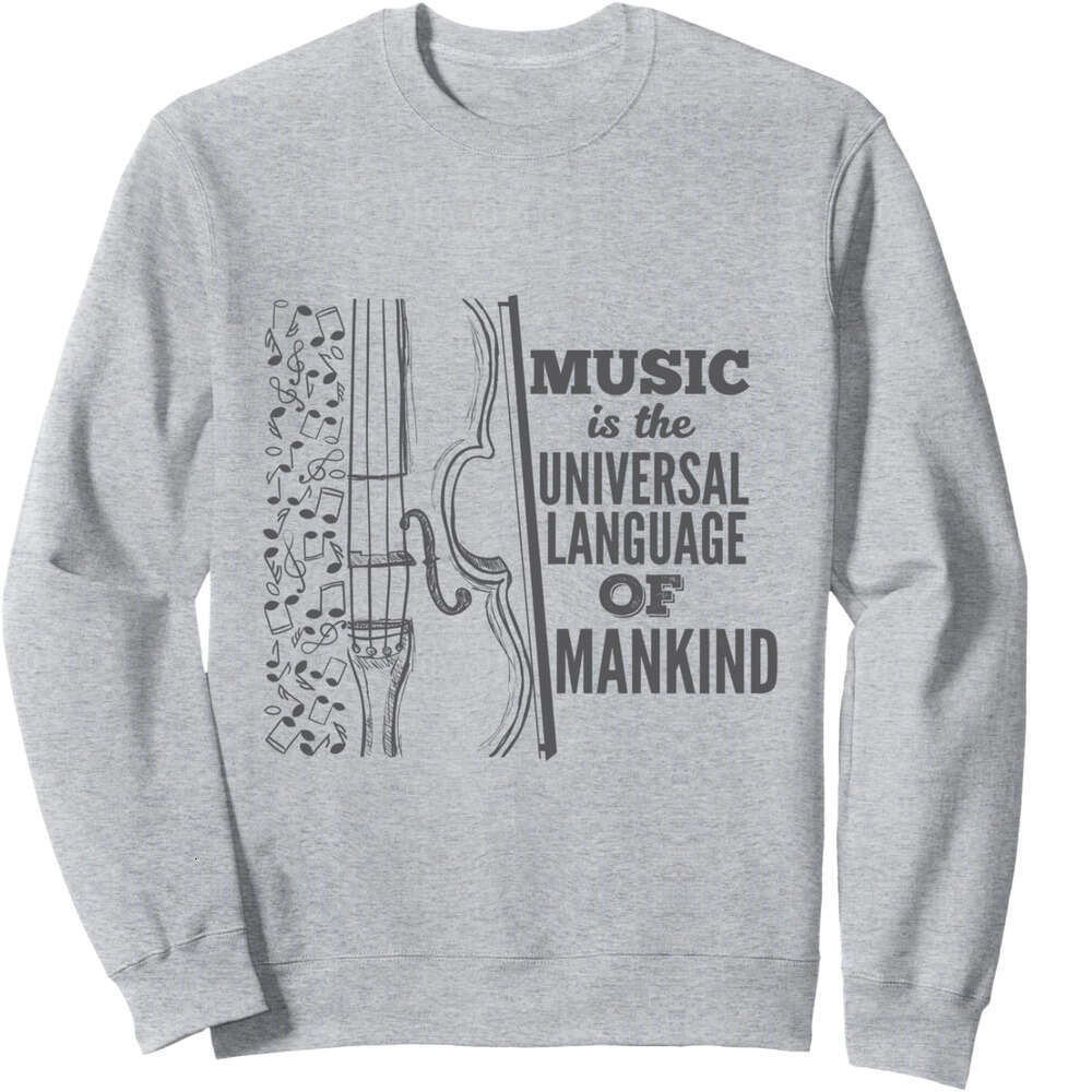 Long Sleeve Shirts for Men sweatshirt Music Is The Universal Language Funny Composer Gift Sweatshirt T shirt Tee Streetwear Casual tops clothes
