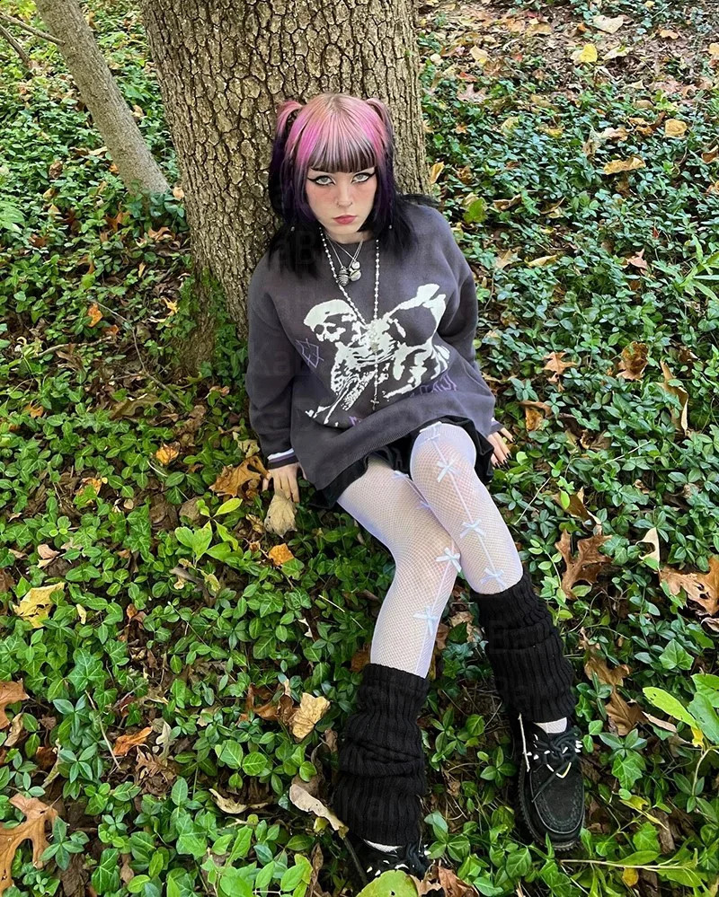 Womens Vintage Knit Sweaters Fall/Winter Pullover Sweater Turtleneck Unisex Y2K Harajuku Oversized Sweater Chic Aesthetics 240821