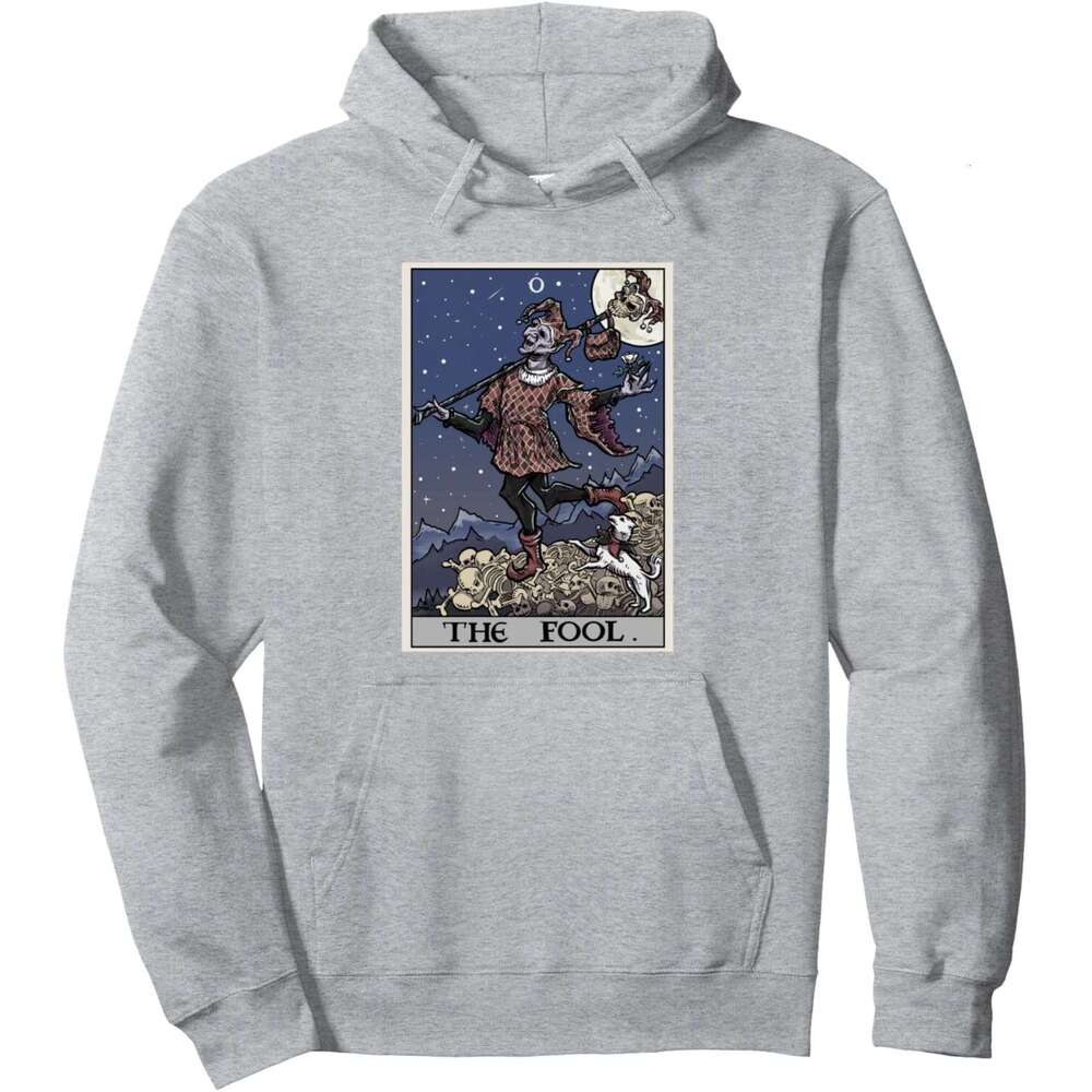 Hoodie for Mens Womens The Fool Tarot Card Halloween Jester Gothic Spooky Horror Pullover Hoodie Graphic Hoodies Sweatshirt Pullover Long Sleeve 2025