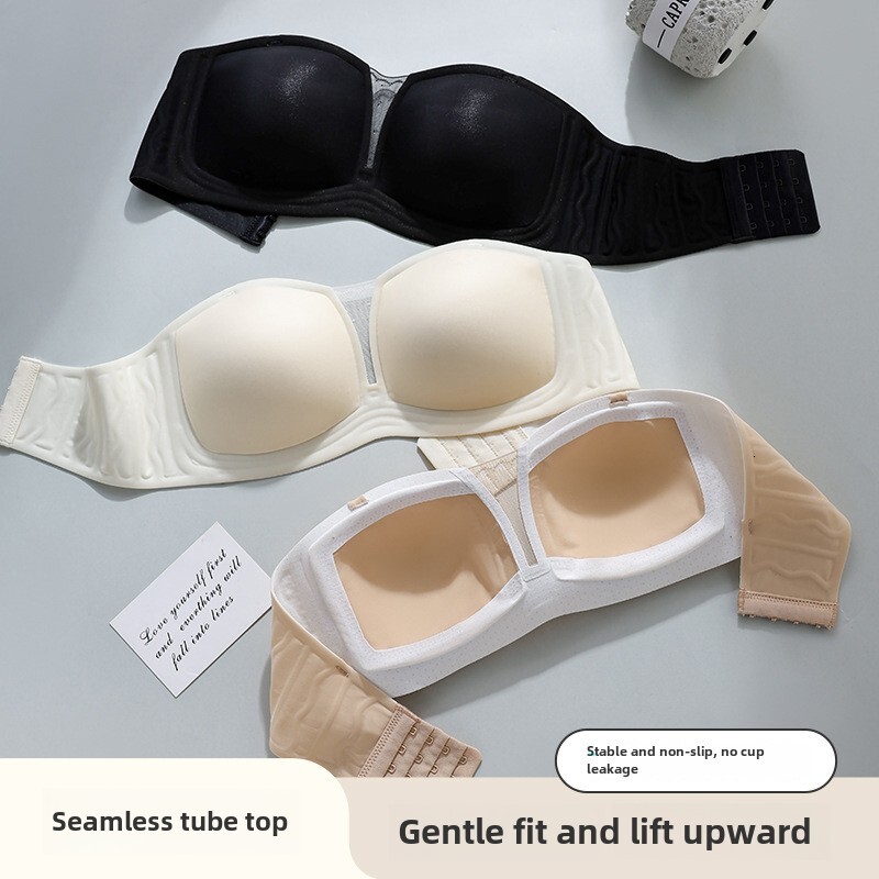 Strapless strapless lingerie for women in summer, thin small breasts gathered together, slip anti glare, invisible and traceless beautiful backless br